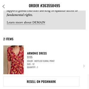 Sezane Armonie Dress Mottled Floral Print - Size 12